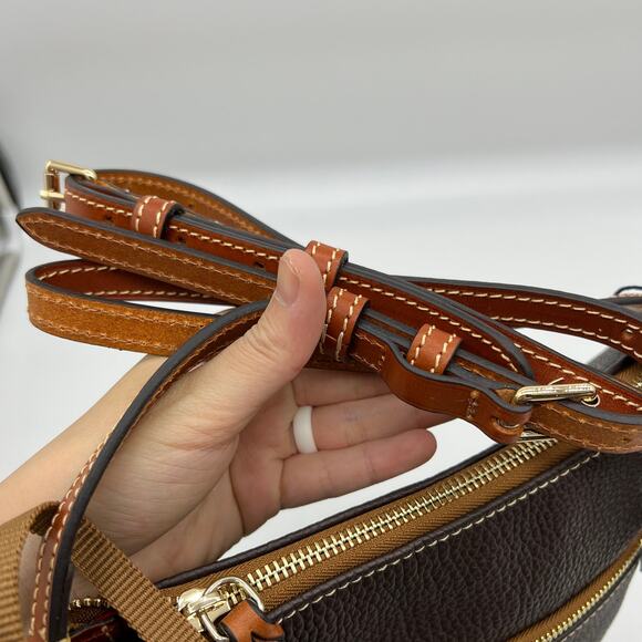 Dooney & Bourke Pebble Leather Crossbody Purse Brown T'moro - Picture 3 of 10